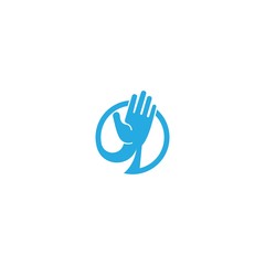 Fototapeta premium Hand care logo design template vector illustration icon