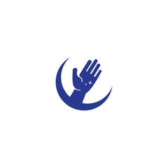 Hand care logo design template vector illustration icon