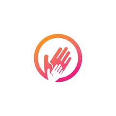 Hand care logo design template vector illustration icon