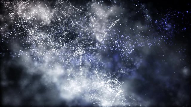 Abstract motion background shining flying particles stars magic dust and light waves