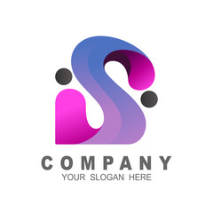 logo letter s with people family, s logo and human, simple logo letter s