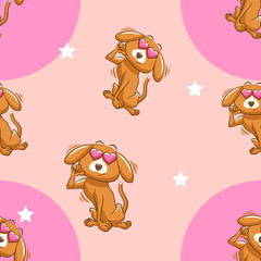 Fototapeta premium Dog vector pattern graphic design