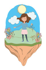 Teenager girl cartoon design vector illustrator