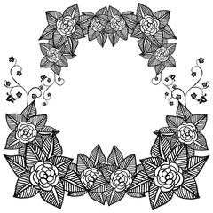 Vector illustration shape of card for various crowd floral frame