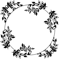 Vector illustration decorative of card for various cute leaf bouqet frames