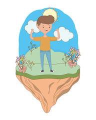 Teenager boy cartoon design vector illustrator