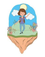 Teenager girl cartoon design vector illustrator