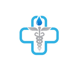 Caduceus medical symbol, graphic vector