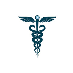 Caduceus medical symbol, graphic vector