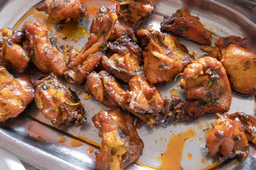 Chicken tandoori or Chicken tikka popular favorite delicious Indian food