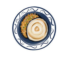 Colorful ink-style Chinese-style snacks and food,Meat folder
