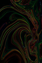 Abstract mixed paint background, Graphic design abstract curve neon glowing line on black background