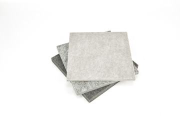 acoustic board materials on white background