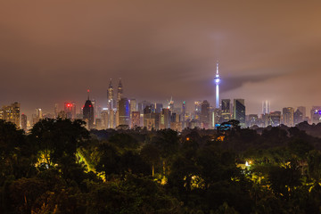 kuala lumpur, malaysia city skyline during sunrise