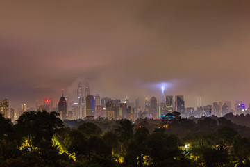 Fototapeta premium kuala lumpur, malaysia city skyline during sunrise
