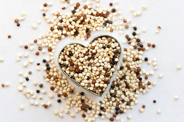 Multi Colored Quinoa in a Heart Shape