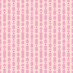 Vector seamless pattern with lines and dots. Simple retro abstract geometric ornament for textile, prints, wallpaper, wrapping paper, web etc.