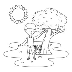 Teenager boy cartoon design vector illustrator