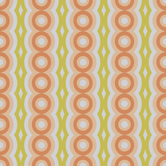 Vector retro rounded seamless pattern. Abstract geometric garlands for textile, prints, wallpaper, wrapping paper, web etc.