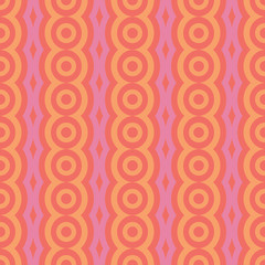Vector retro rounded seamless pattern. Abstract geometric garlands for textile, prints, wallpaper, wrapping paper, web etc.