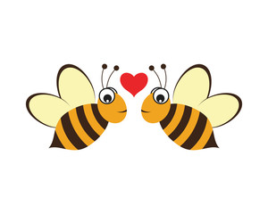 Bee Logo Template vector icon illustration