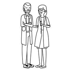 Obraz premium young professional doctors workers characters