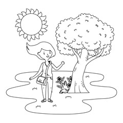 Teenager girl cartoon design vector illustrator