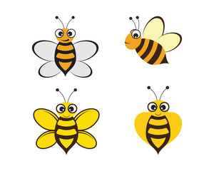 Bee Logo Template vector icon illustration