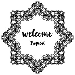 Lettering welcome tropical for decoration, card. Vector