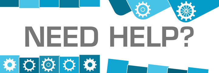 Need Help Blue Random Shapes Gears 