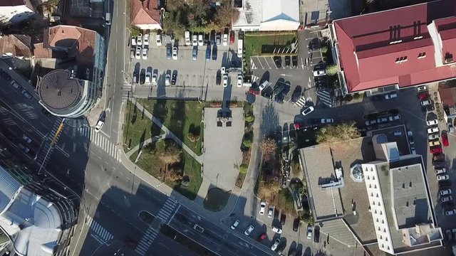 Top down view of small European town