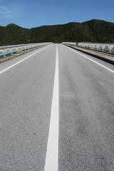 Fototapeta na wymiar 南国沖縄の島に繋がる橋