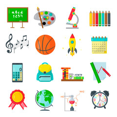 Back to school. Set of Education icons. Vector illustration