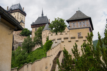 Fototapeta na wymiar Royal castle Karlstejn in Czech Republic. June, 2019.