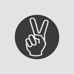 Obraz premium Hand Peace icon isolated of flat style. Vector illustration.