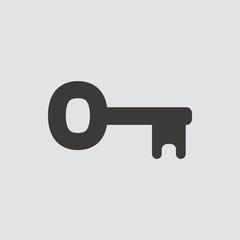 Key icon isolated of flat style. Vector illustration.