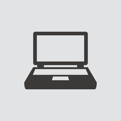 Laptop icon isolated of flat style. Vector illustration.