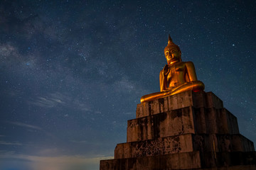 Big Buddha Statue Star night milky way
