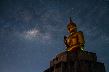 Big Buddha Statue Star night milky way