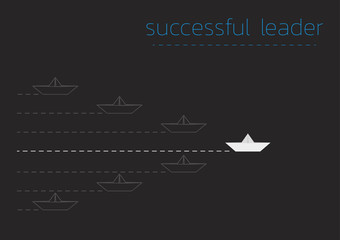 successful leader with a folded paper steamboat