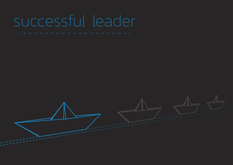 successful leader with a folded paper steamboat