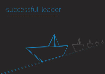 successful leader with a folded paper steamboat