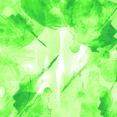 Fototapeta na wymiar Watercolor frame of green abstract strokes, splashes, blots of paint. Watercolor stroke, background, green paint. With a place for an inscription and your design. Abstract paint splash.