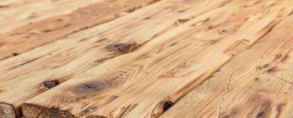 Texture of old natural wooden boards. Background of a wooden surface