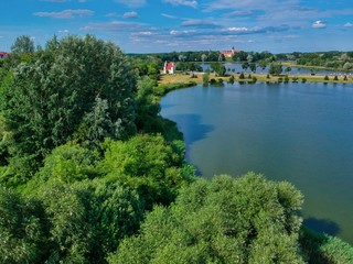 Obraz premium Aerial view of Nesvizh, Minsk region, Belarus