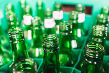 Empty Glass Bottles Ready to be Recycled