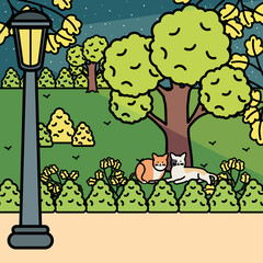 cute cats mascots adorables in the park