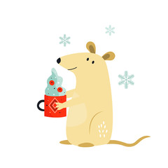 Cute funny mouse for Chinese New Year