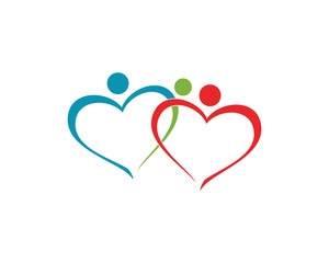 family care love logo template illustration