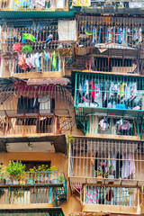 Awesome view of balconies at residential area of Macau